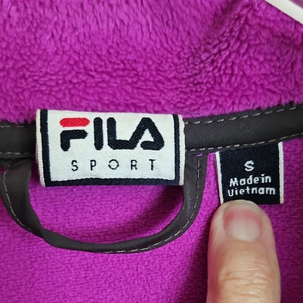 Fila Sport Purple Fleece Zip Up Jacket- Size S - Picture 7 of 8